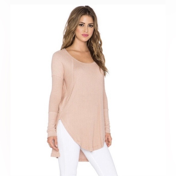 Free People Mauve Rose Hi Low Thermal XS - Picture 1 of 8